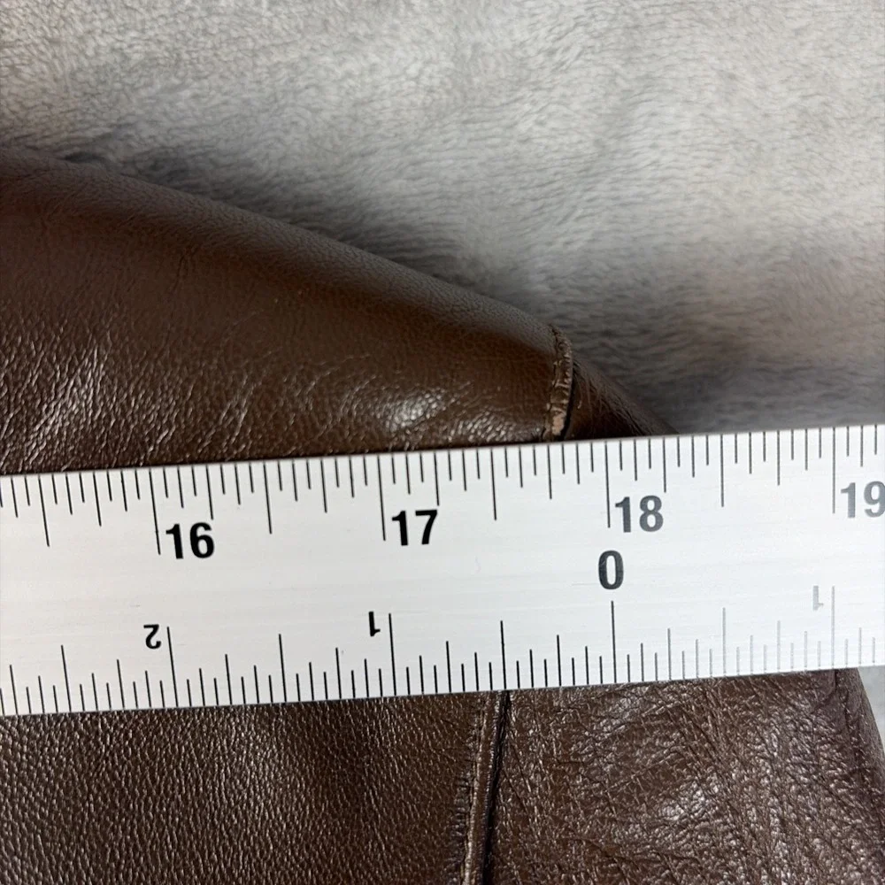 Vintage Lord & Taylor Women's 8 Brown Lamb Leather Blazer Jacket - Picture 11 of 13